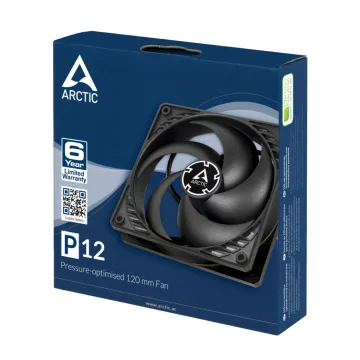 Arctic Case Fan P12 (Black) Pressure-optimised 120 mm