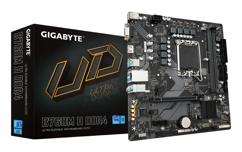 Gigabyte MB B760M H DDR4LGA1700; 2xDDR4; 2xM.2; 4xSATA12xUSB; HDMI, DP; mATX;