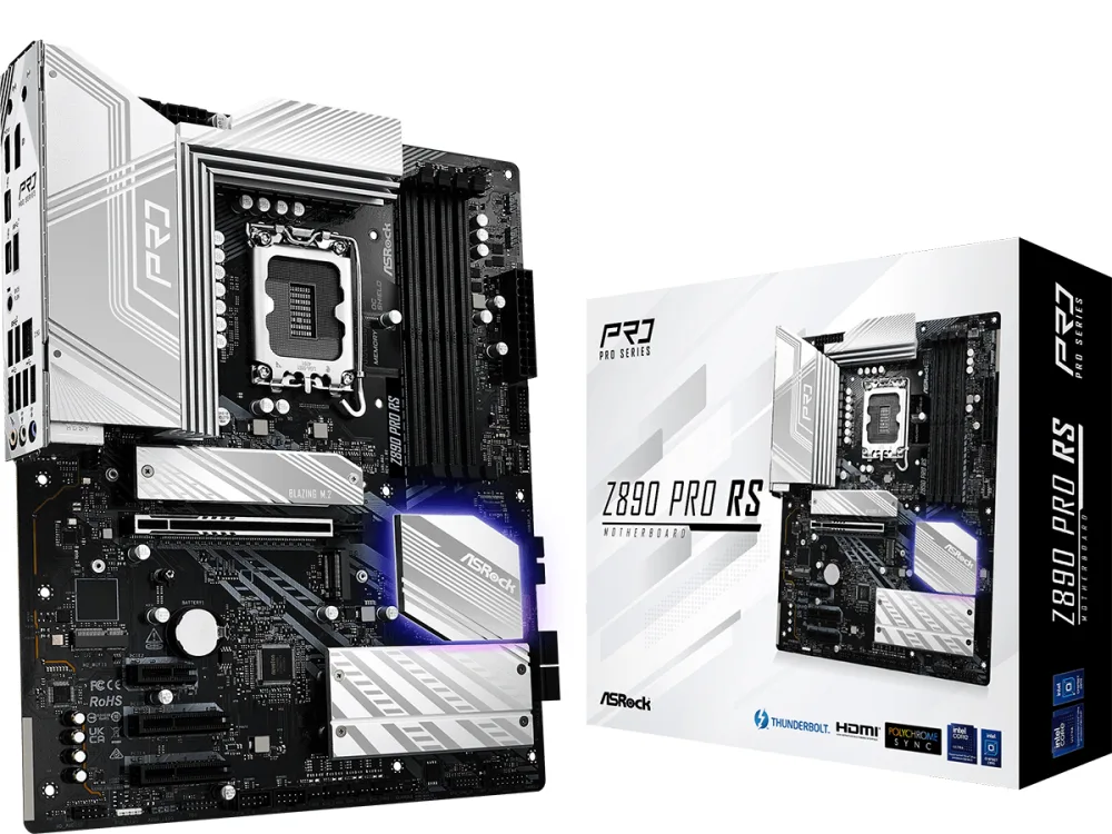 ASROCK MB Z890 PRO RSLGA1851, 4xDDR5, 4xM.2, 4xSATAHDMI, DP, Thunderbolt USB4, ATX, RAID