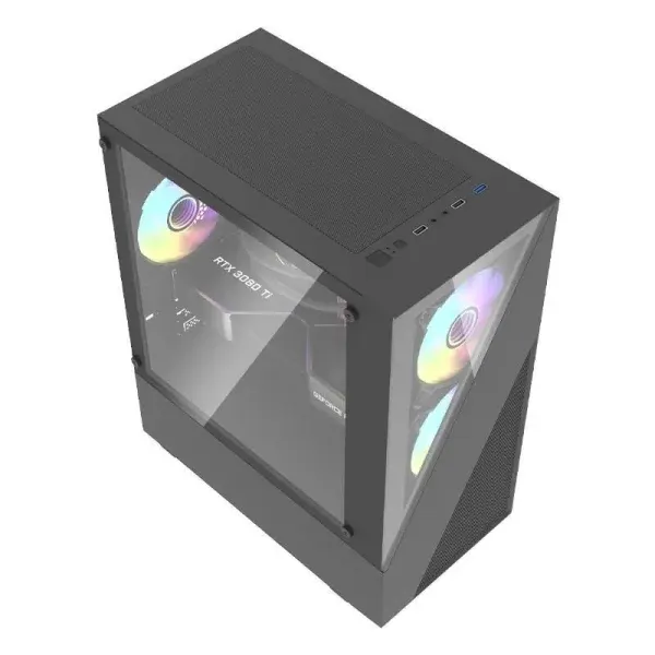 KUĆIŠTE DARKFLASH AIGO C195 MESH CRNO,4XARGB VENT