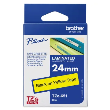Brother Traka TZE651 24mm crno na žuto