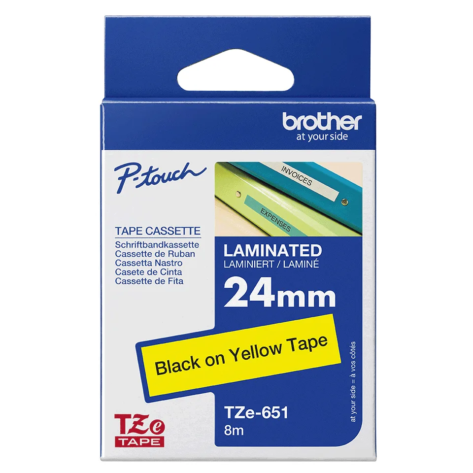 Brother Traka TZE651 24mm crno na žuto