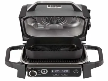 Ninja elektricni rostilj7 funkcija, tezina 10,18 kg.Woodfire tehnologija, do 75% manje masti