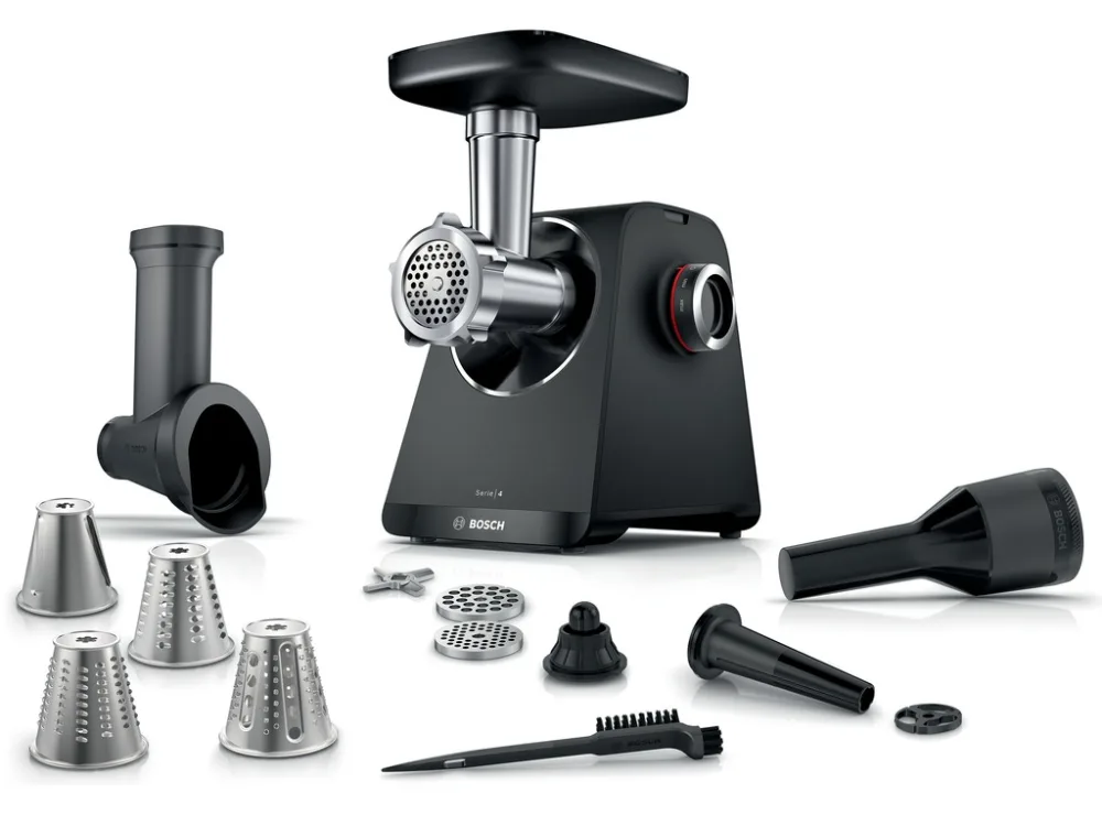 BOSCH  mljevenje mesa CRNA Serie 4| 500W, 2.5 kg/min, Blok motora pri 1900W,