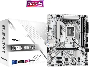 ASROCK MB B760M-HDV/M.2B760, LGA1700, 2xDDR5, 2xM.24xSATA,RAID,HDMI,DP,VGA,MicroATX, White