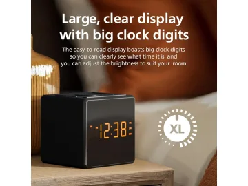 Philips radio sa satom TAR4500Velik, jasan zaslon; 2 alarma;FM digitalno podešavanje; USB-C priključ
