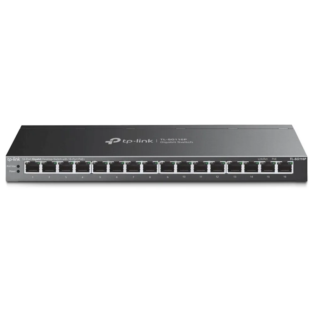 Switch TP-Link Omada 16-Port Gigabit Desk/Rack TL-SG116P 16-Port PoE+