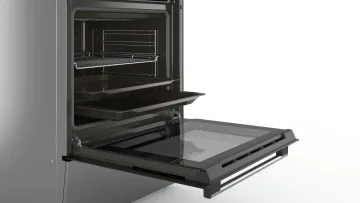 BOSCH električni štednjak Serie 2|, A, 66L,ravna ploča INOX, 7 programa, 3D HotAir,