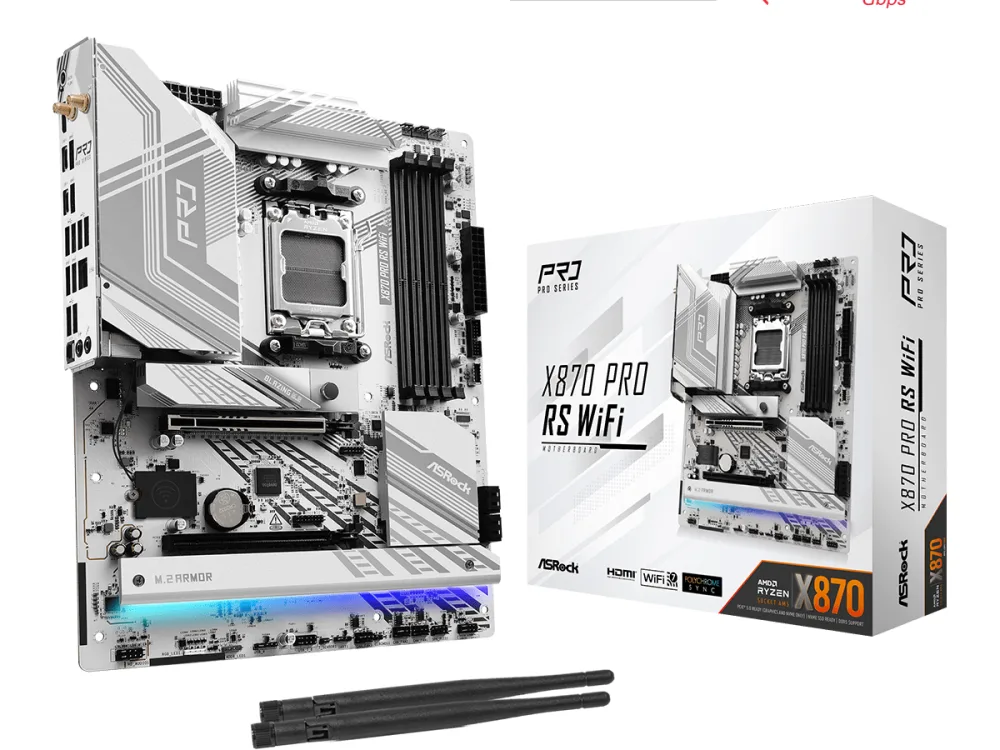 ASROCK MB X870 PRO RS WIFIAMD X870, 4xDDR5, 3xM.24xSATA, WIFI7, USB4, RAID, ATX, 2.5G LAN