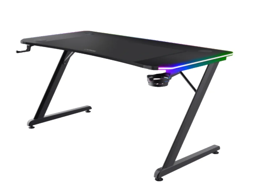 Trust GXT710 Luminus Pro RGBgaming sto, wireless punjač,120x60x74 cm, crni