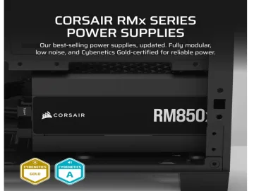 Corsair PSU 850W RM850xGold, Fully Modular, 12V-2x68xSATA, 3xPCIe, ATx 3.1, PCIe 5.1