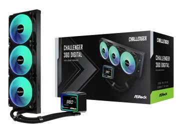 ASROCK 360 A-RGB LCD AIOLiquid Cooler, Challenger3" LCD, 1851, 1700, AM4, AM5