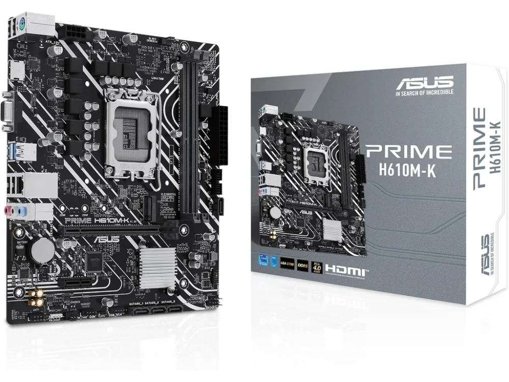 ASUS MB PRIME H610M-KLGA 1700, 2x DDR5,1x M.2,6xUSB1x VGA, 1x HDMI, mATX