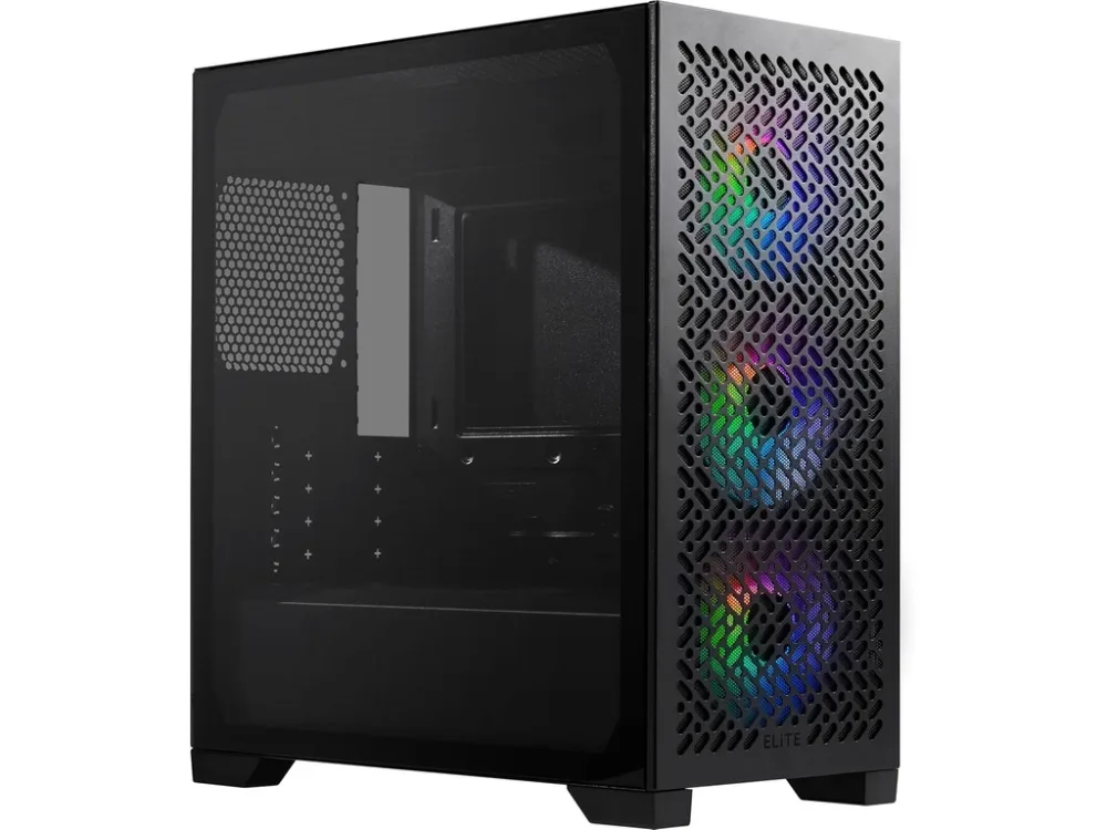 Cooler Master Case Elite 302 Black, Mid-Tower, mATX 3x120mm ARGB fans