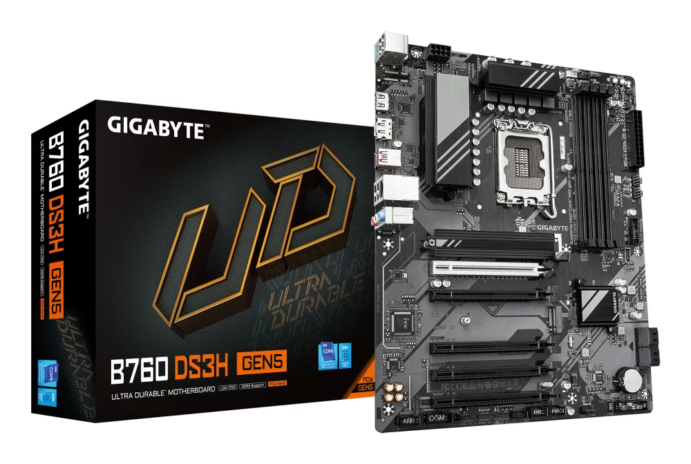 Gigabyte MB B760 DS3H GEN5 LGA1700; 4xDDR5;2xM.2, 4xSATA 6xUSB; HDMI, DP; ATX